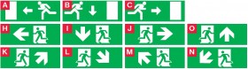 Za příplatek - závěsné plexi praporky s piktogramem. A, B, C - rozeznatelnost 24m, H-N rozeznatelnost 26m.